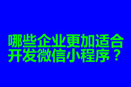 哪些企業(yè)更加適合開發(fā)微信小程序？